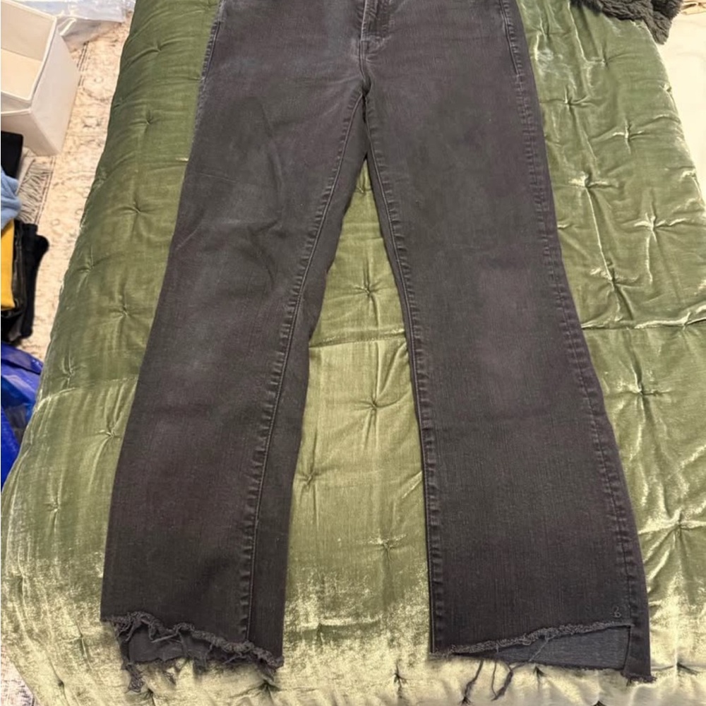MOTHER Women's Charcoal Straight Leg Jeans